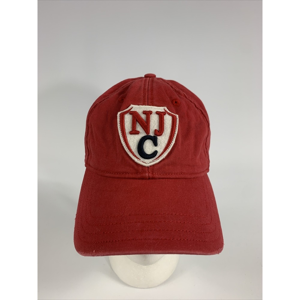 Nautica Jeans Company Hat Red Embroidered Adjustable Strap Dad Cap Vintage